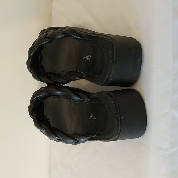 black braided platform sandals - Picture 3 of 7
